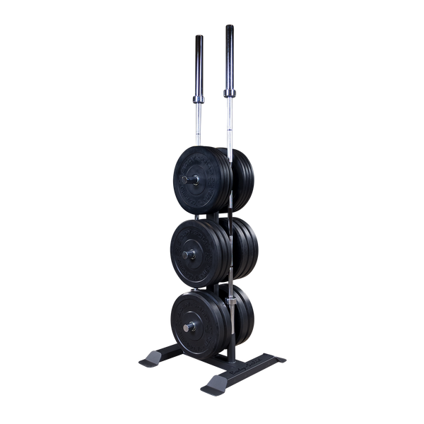 NEW Body Solid Weight Plate Tree Weight Rack for Bumper Plates with Barbell Holders WT56 