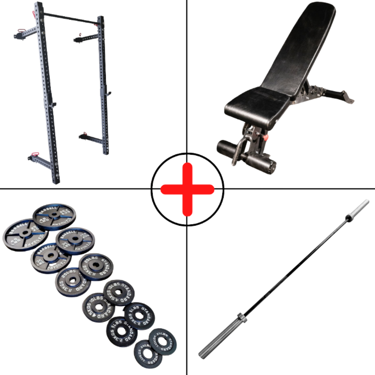 NEW Compact Olympic Plate Home Gym Package
