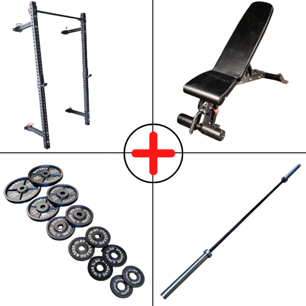 NEW Compact Olympic Plate Home Gym Package