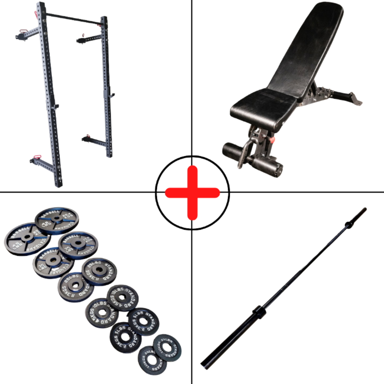 NEW Compact Olympic Plate Home Gym Package