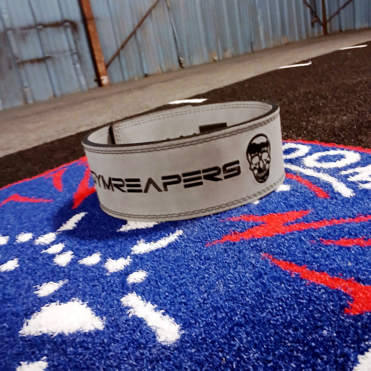 NEW GymReapers 10 mm Lever Belt W/ Lever Buckle Attachment in Gray Size Medium