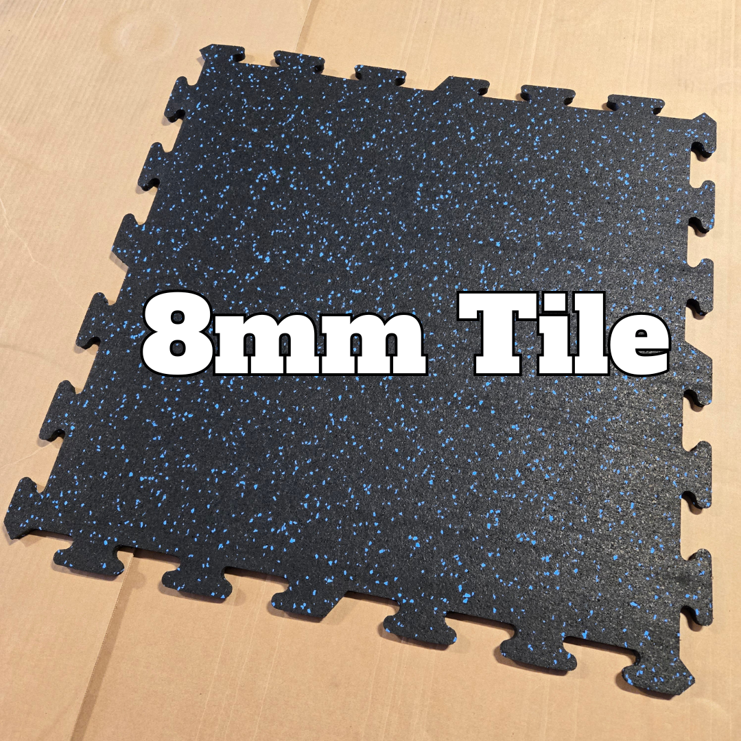 NEW Hammer Clad 8mm Premium Rubber Floor Tiles and Gym Tile Flooring Interlock (Blem)