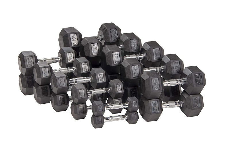 NEW Individual Rubber Hex Dumbbells