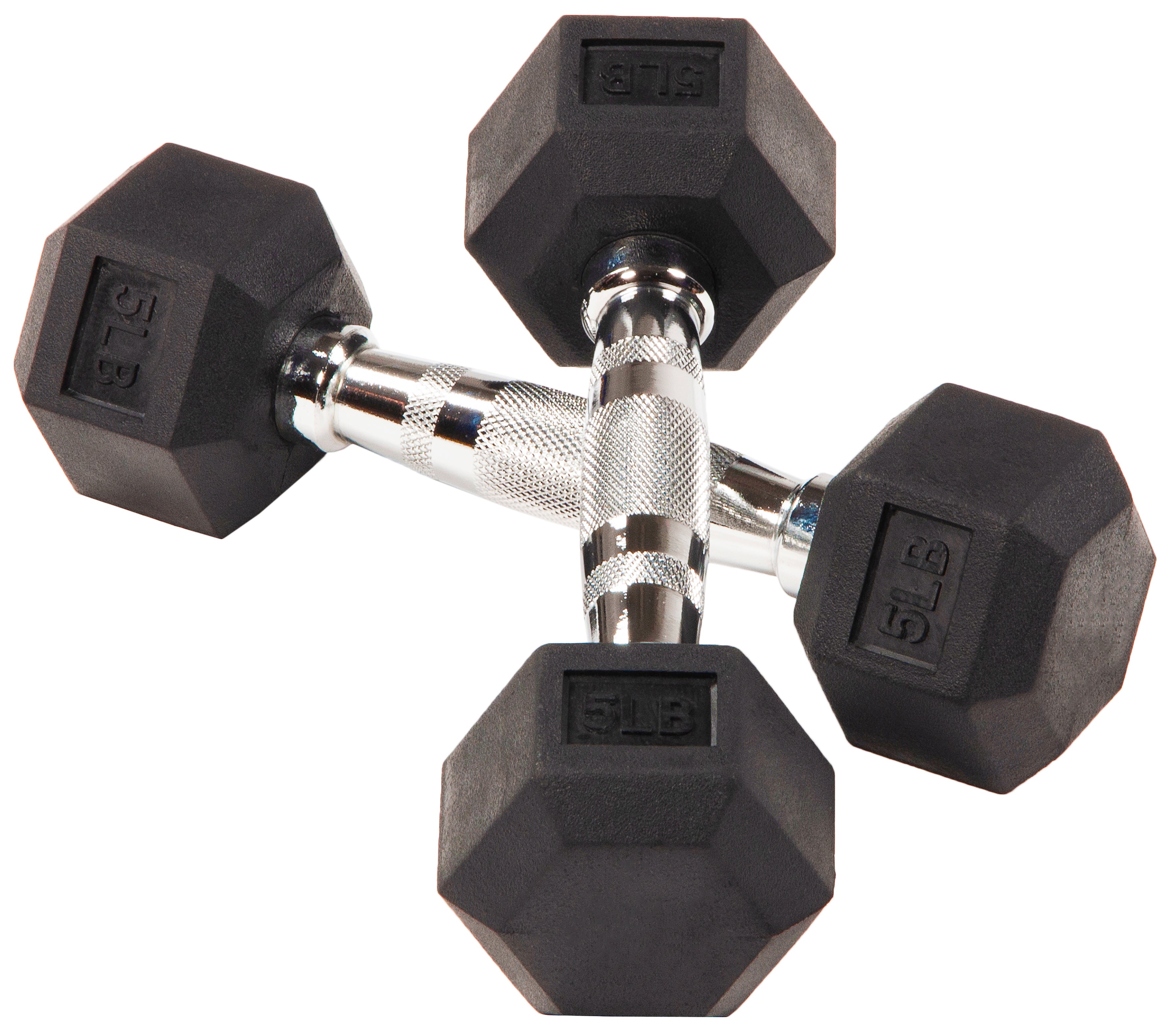 NEW Individual Rubber Hex Dumbbells 5lb Pair