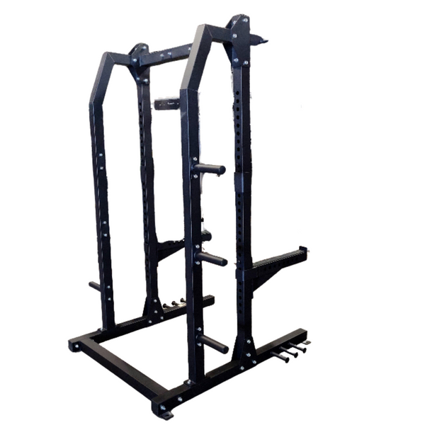 NEW Lethal Fitness Half Rack Squat Rack with Band Pegs, Storage