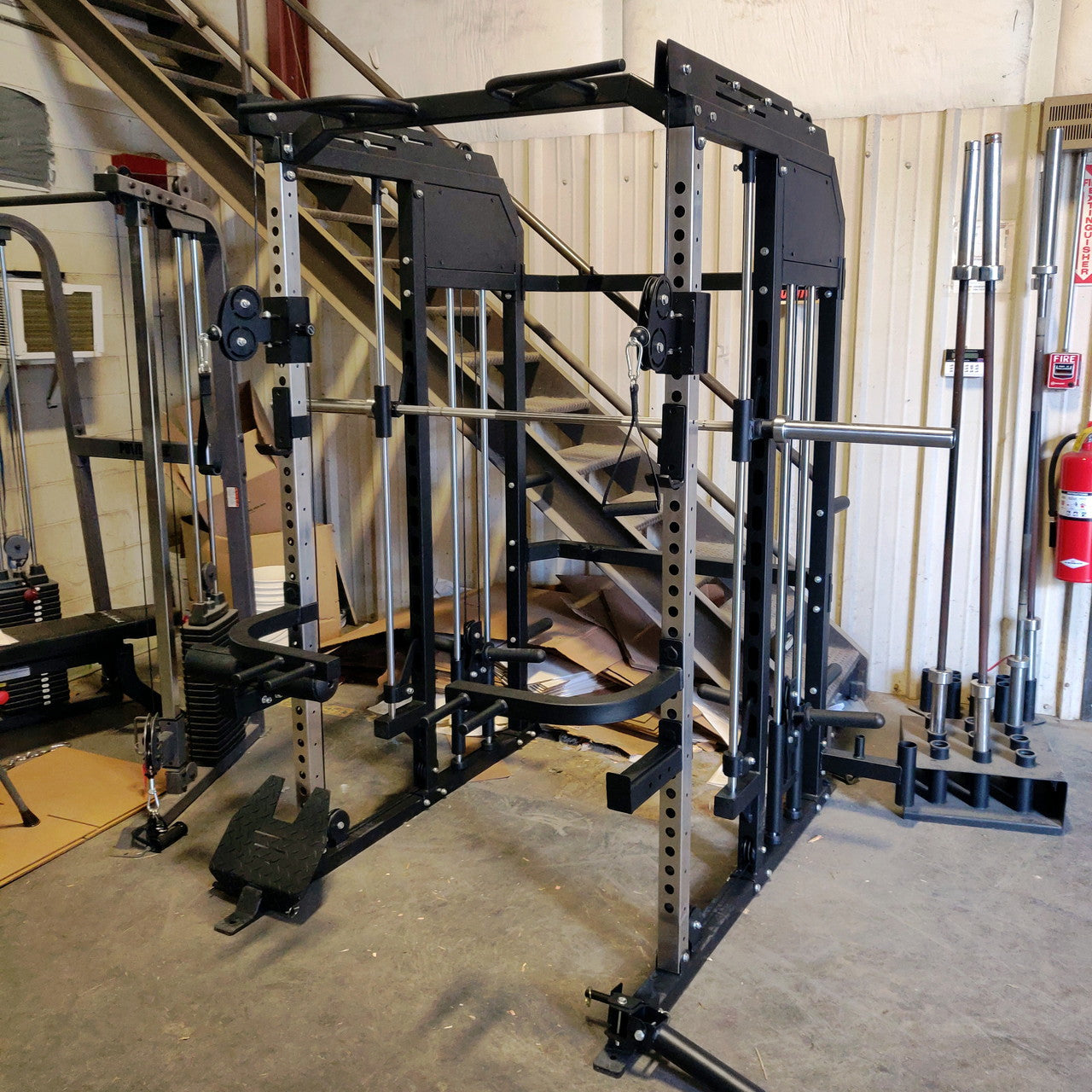 NEW Light Commercial Universal Trainer Power Rack with Smith Machine and Functional Trainer