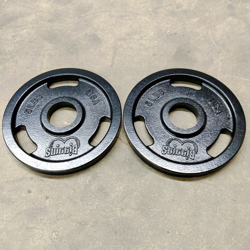 NEW Olympic Iron Weight Plates and Weights Machined Made in USA 5lb Pair