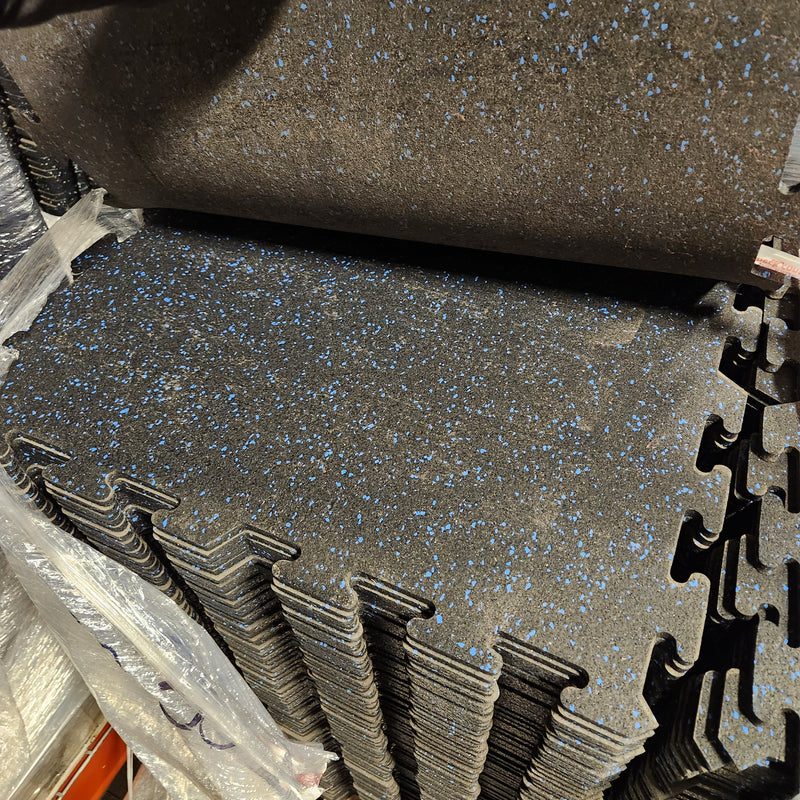 NEW Premium 8mm Rubber Floor Tiles and Gym Tile Flooring Interlock (Blem)