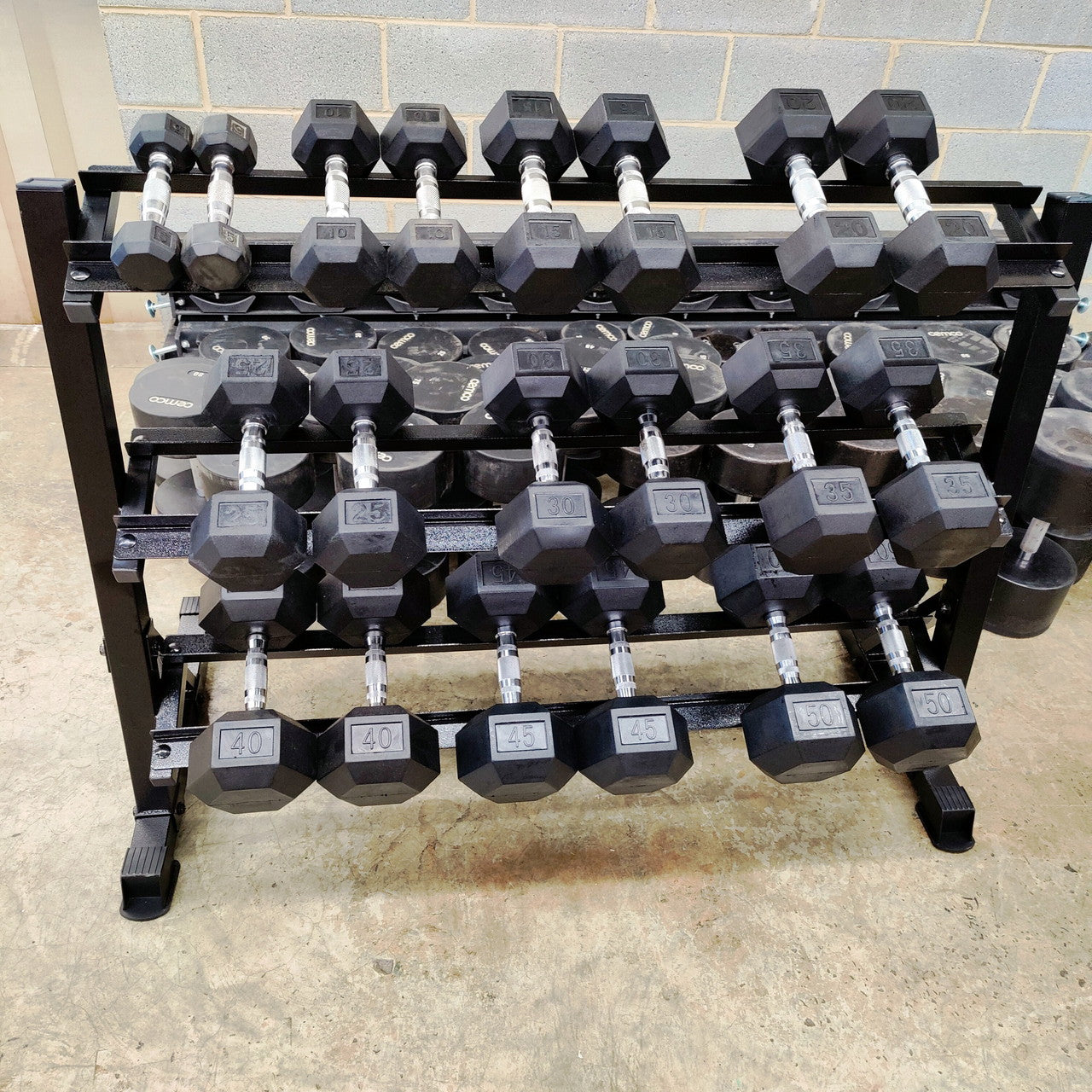 NEW Rubber Hex Dumbbell Set 5-50lb Full Set Hex Dumbbells