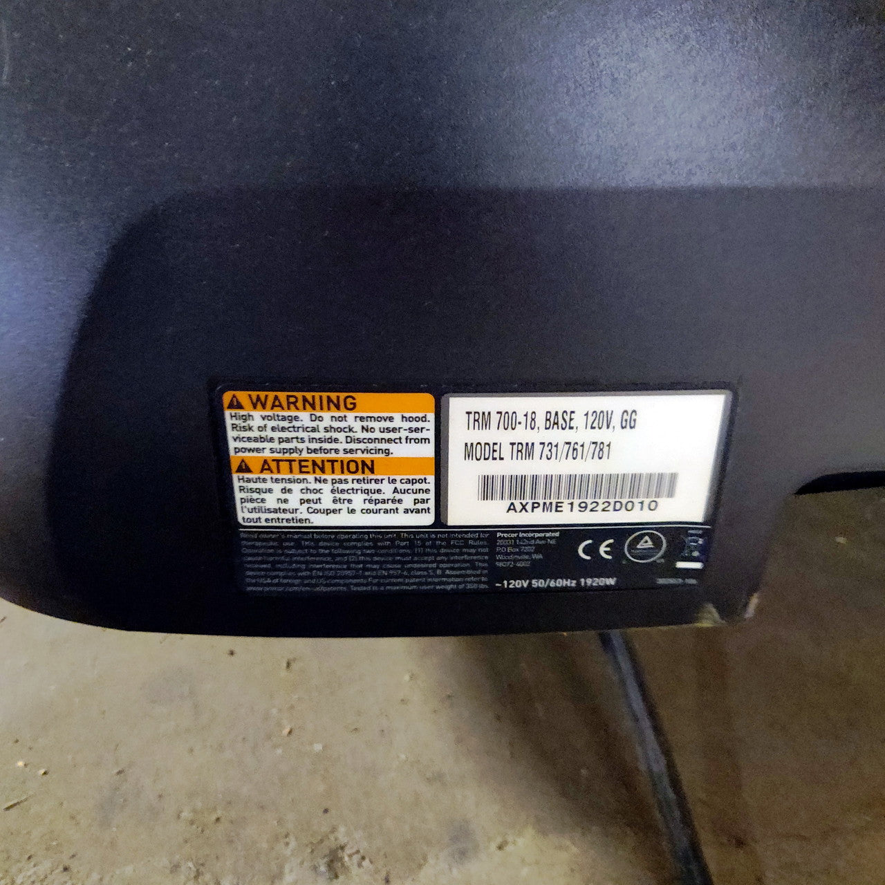 Precor TRM 781 Treadmill with P82 Console