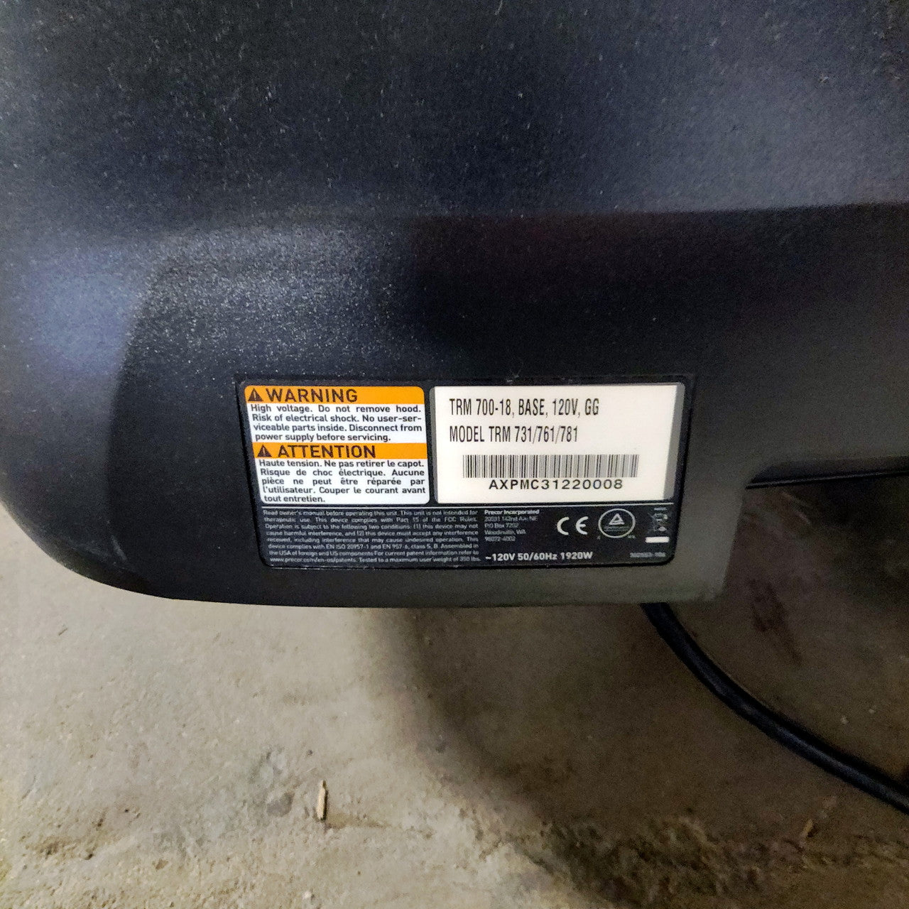 Precor TRM 781 Treadmill with P82 Console