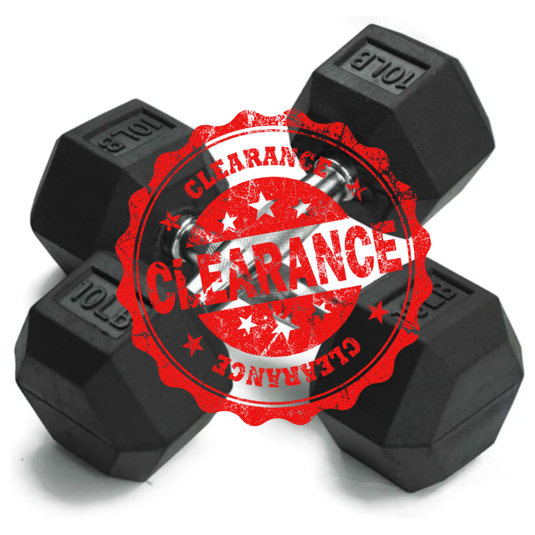 CLEARANCE - NEW Rubber Hex Dumbbells