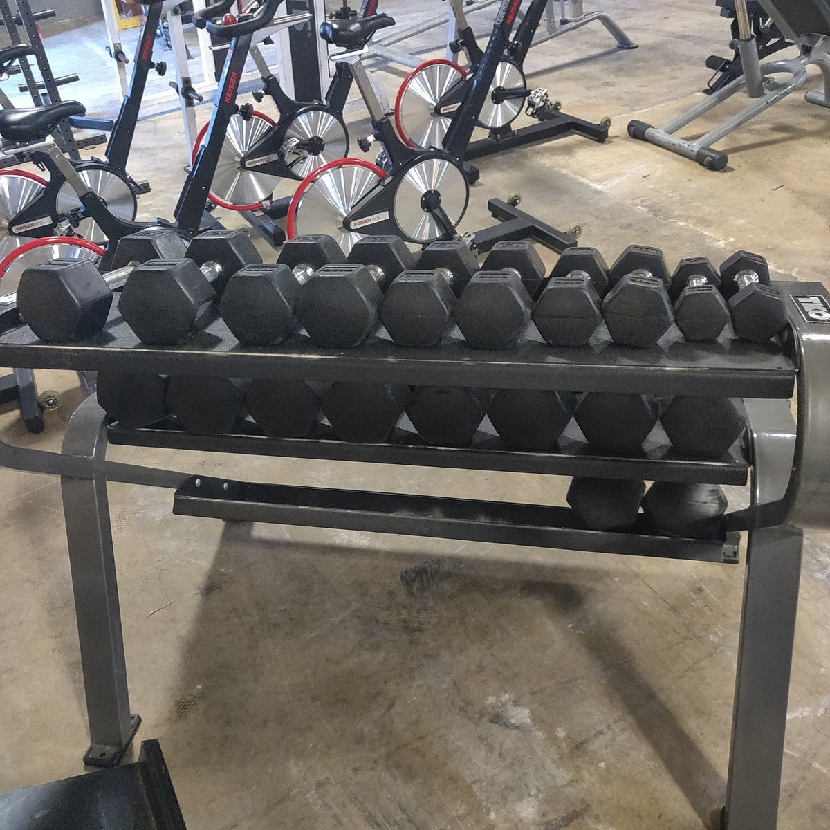 TKO 5-50 Dumbbell Set w/ Three Tier Horizontal Dumbbell Rack