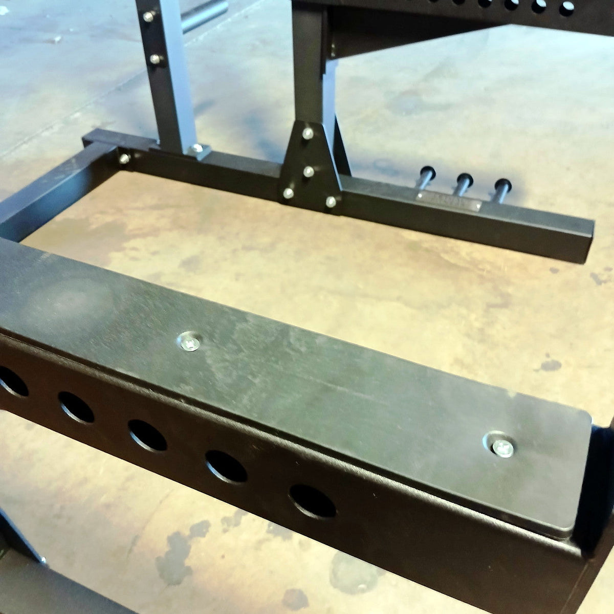 USED Lethal Fitness Half Rack Squat Rack with Band Pegs, Storage