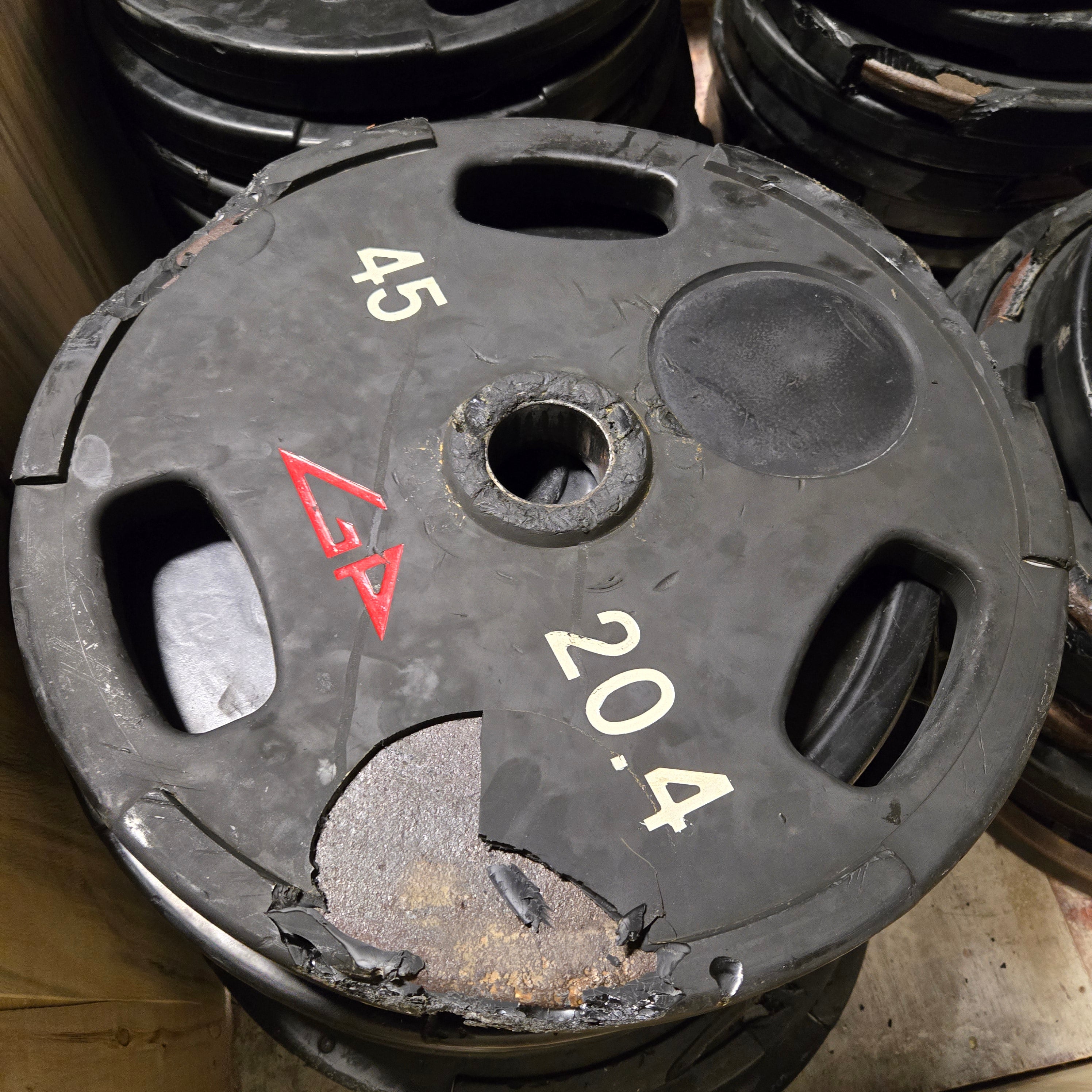 Used Olympic Weight Plates Iron/Rubber Coated (Grab Bag)