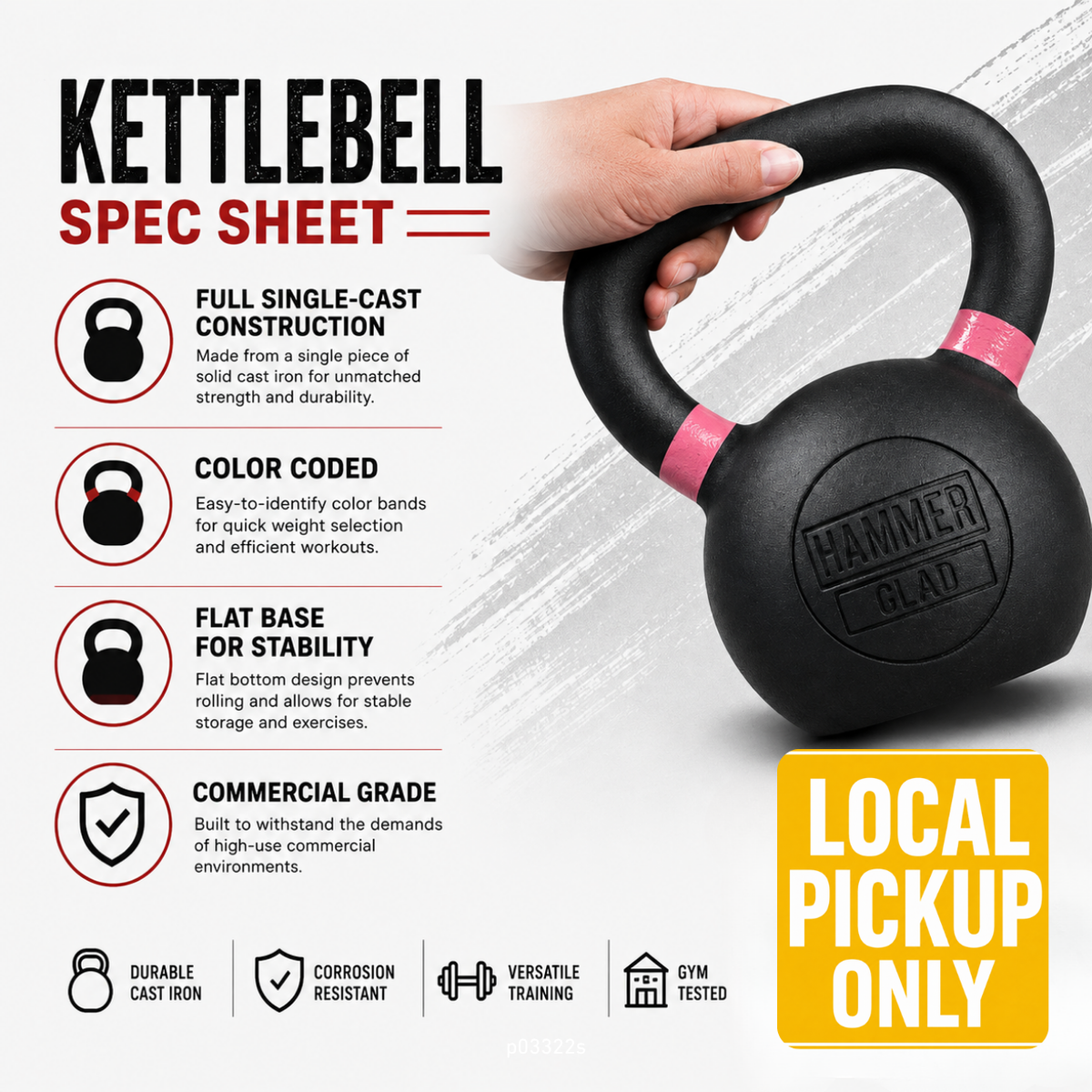 |LOCAL PICKUP| NEW Hammer Clad Premium Kettlebells – Commercial Grade Strength & Functional Training